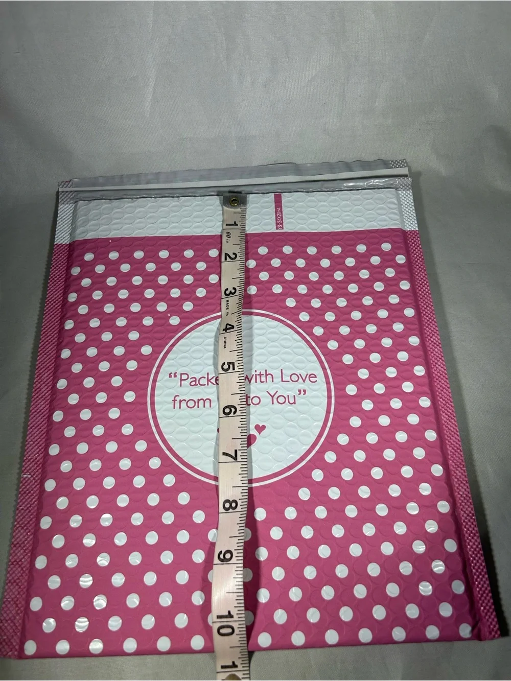 Polka Dot Pink Bubble Mailers - Pack with Love Shipping Envelopes 8.5 x 12